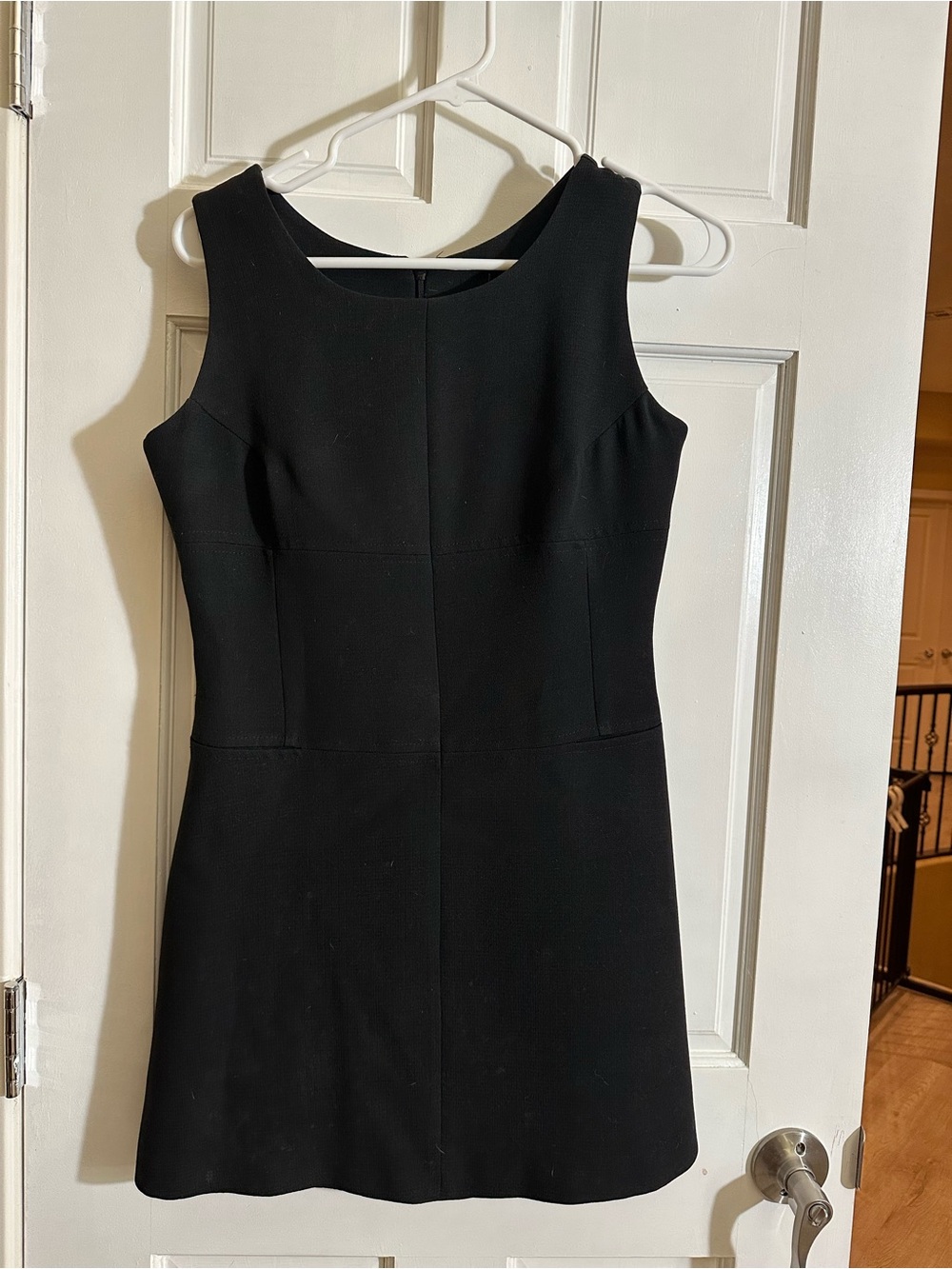 Vintage Claude Zana Paris Classic Black Sleeveless Shift Dress Sz EURO 38